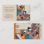 浮世絵 歌川派の古典的な日本の芸者デザイン 名刺 (正面/裏面)