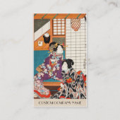 浮世絵 歌川派の古典的な日本の芸者デザイン 名刺 (裏面)