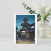 浮世絵[波水] 岡山の鐘突堂 ポストカード (スタンド正面)