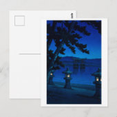 浮世絵[波水]A02 宮島の月夜 ポストカード (正面/裏面)