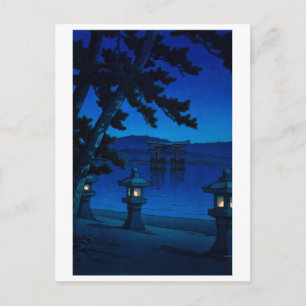 浮世絵[波水]A02 宮島の月夜 ポストカード