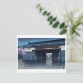 浮世絵[波水]A04 桜田門の春雨 ポストカード (スタンド正面)