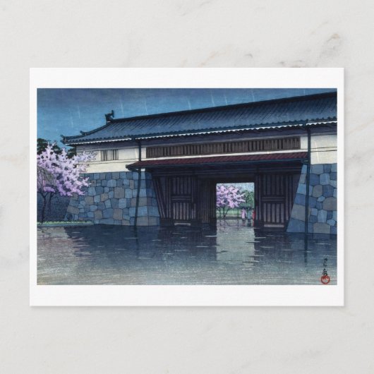 浮世絵[波水]A04 桜田門の春雨 ポストカード (正面)