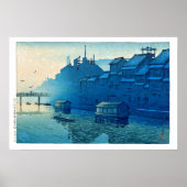 浮世絵[波水]C29 大阪道頓堀の朝 ポスター (正面)
