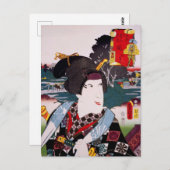 浮世絵（豊国）関68-47小万 ポストカード (正面/裏面)