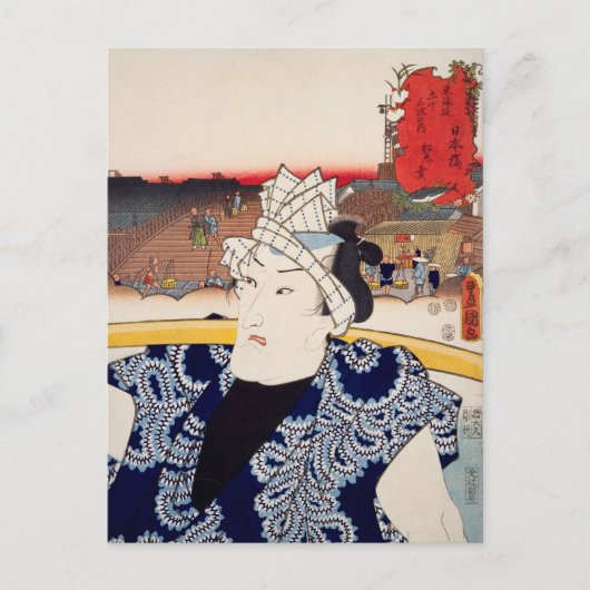 浮世絵[豊国] 01-00初のカツオ・まぐろ器… ポストカード (正面)