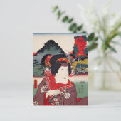 浮世絵[豊国] 10-07万町娘巨摩市… ポストカード (スタンド正面)