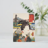 浮世絵[豊国] 32-22相模藤枝市 ポストカード (スタンド正面)