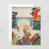 浮世絵[豊国] 42-32白須賀の猫塚 ポストカード (正面/裏面)