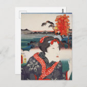 浮世絵[豊国] 45-33小冬at二川 ポストカード (正面/裏面)