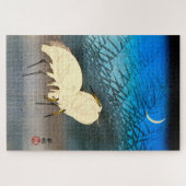 浮世絵- Egrets and Reeds in Moonlight ジグソーパズル (横)