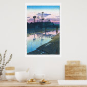 浮世絵- hasui - C02 - Kiba at Dusk - ポスター (キッチン)