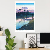 浮世絵- hasui - C02 - Kiba at Dusk - ポスター (ホームオフィス)