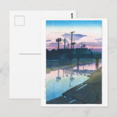浮世絵- hasui - C02 - Kiba at Dusk - ポストカード (正面/裏面)