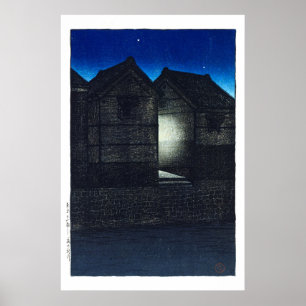 浮世絵- hasui - C04 - Shinkawa Rive at Night - ポスター