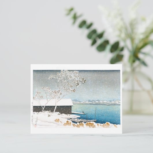 浮世絵- hasui - C11 – 雪の白髭 –  ポストカード (スタンド正面)