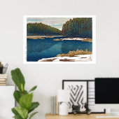 浮世絵- hasui - C12 – 稲岡の残雪… ポスター (ホームオフィス)