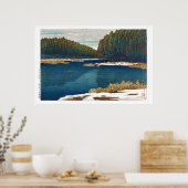 浮世絵- hasui - C12 – 稲岡の残雪… ポスター (キッチン)