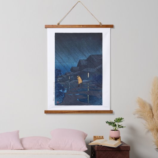 浮世絵[hasui] C24夕べシャワー寺泊 吊り下げ型タペストリー (寝室)