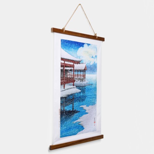 浮世絵[hasui] C26宮島素晴らしの1日の雪 吊り下げ型タペストリー (傾斜あり)
