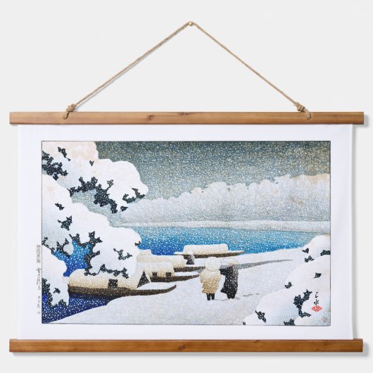 浮世絵[hasui] C27天橋立in雪 吊り下げ型タペストリー (正面)