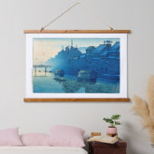 浮世絵[hasui] C29朝、大阪道頓堀市 吊り下げ型タペストリー (寝室)