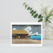 浮世絵[hasui] C32シーサイドコテージ、氷見、越中 ポストカード (スタンド正面)
