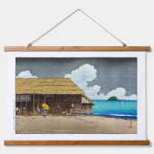 浮世絵[hasui] C32シーサイドコテージ、氷見、越中 吊り下げ型タペストリー (正面)