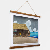 浮世絵[hasui] C32シーサイドコテージ、氷見、越中 吊り下げ型タペストリー (傾斜あり)