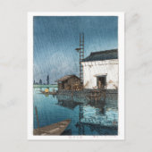 浮世絵- hasui - m02 – 雨の中の牛堀 –  ポストカード (正面)