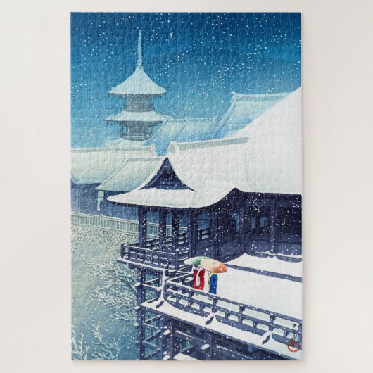 浮世絵- hasui - m07 -春雪 – ジグソーパズル (縦)
