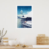 浮世絵- hasui - m07 -春雪 – ポスター (キッチン)