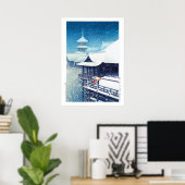 浮世絵- hasui - m07 -春雪 – ポスター (ホームオフィス)