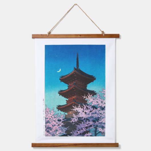 浮世絵- hasui - m08 -春夕べ- 吊り下げ型タペストリー (正面)