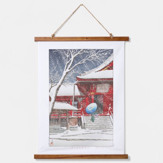 浮世絵- hasui - m09 – 上野清水の雪 – 吊り下げ型タペストリー (正面)