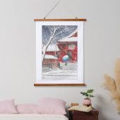 浮世絵- hasui - m09 – 上野清水の雪 – 吊り下げ型タペストリー (寝室)