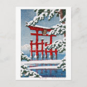 浮世絵- hasui - m11 – 宮島神社の雪 –  ポストカード (正面)