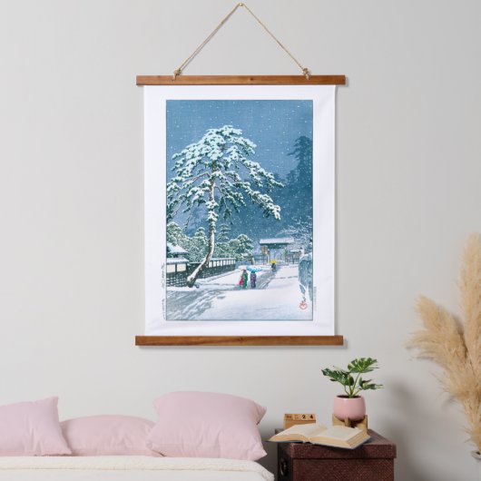 浮世絵- hasui - No.12イケガム本門寺 吊り下げ型タペストリー (寝室)