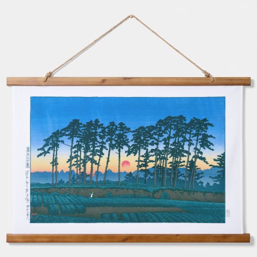 浮世絵- hasui - No.14池上市之倉（日没） 吊り下げ型タペストリー (正面)