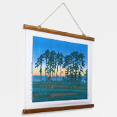 浮世絵- hasui - No.14池上市之倉（日没） 吊り下げ型タペストリー (傾斜あり)