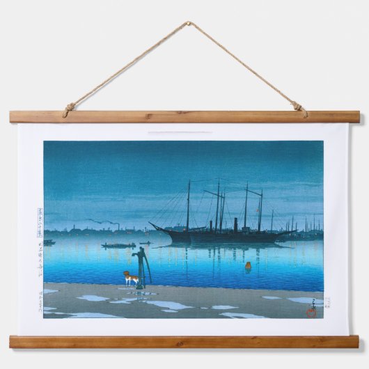 浮世絵- hasui - No.17雨後の明石町 –  吊り下げ型タペストリー (正面)