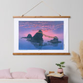 浮世絵- hasui - No.25二つの岩… 吊り下げ型タペストリー (寝室)