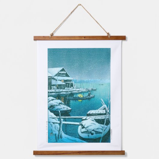 浮世絵- hasui - No.27向島の雪 –  吊り下げ型タペストリー (正面)