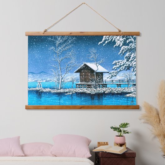 浮世絵- hasui - No.28神山宮神社… 吊り下げ型タペストリー (寝室)