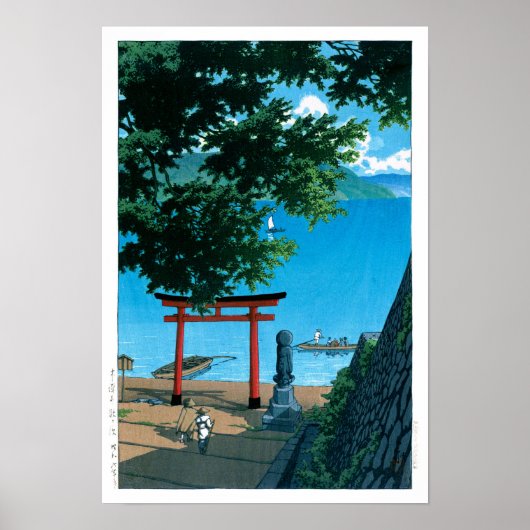 浮世絵- hasui - No.32中禅寺歌浜中禅寺 –  ポスター (正面)