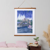 浮世絵- hasui - No.34亀戸の藤 –  吊り下げ型タペストリー (寝室)