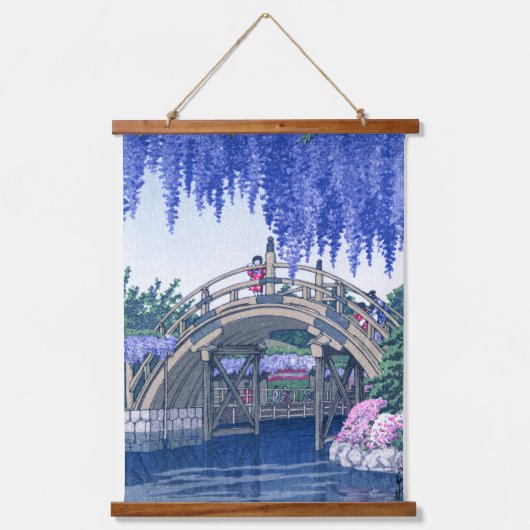 浮世絵- hasui - No.34亀戸の藤 –  吊り下げ型タペストリー (正面)