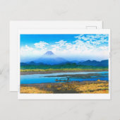 浮世絵- hasui - No.37バンユウ川 –  ポストカード (正面/裏面)