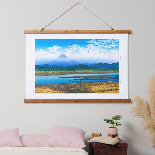 浮世絵- hasui - No.37バンユウ川 –  吊り下げ型タペストリー (寝室)