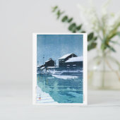 浮世絵- hasui - No.40木場の雪 –  ポストカード (スタンド正面)